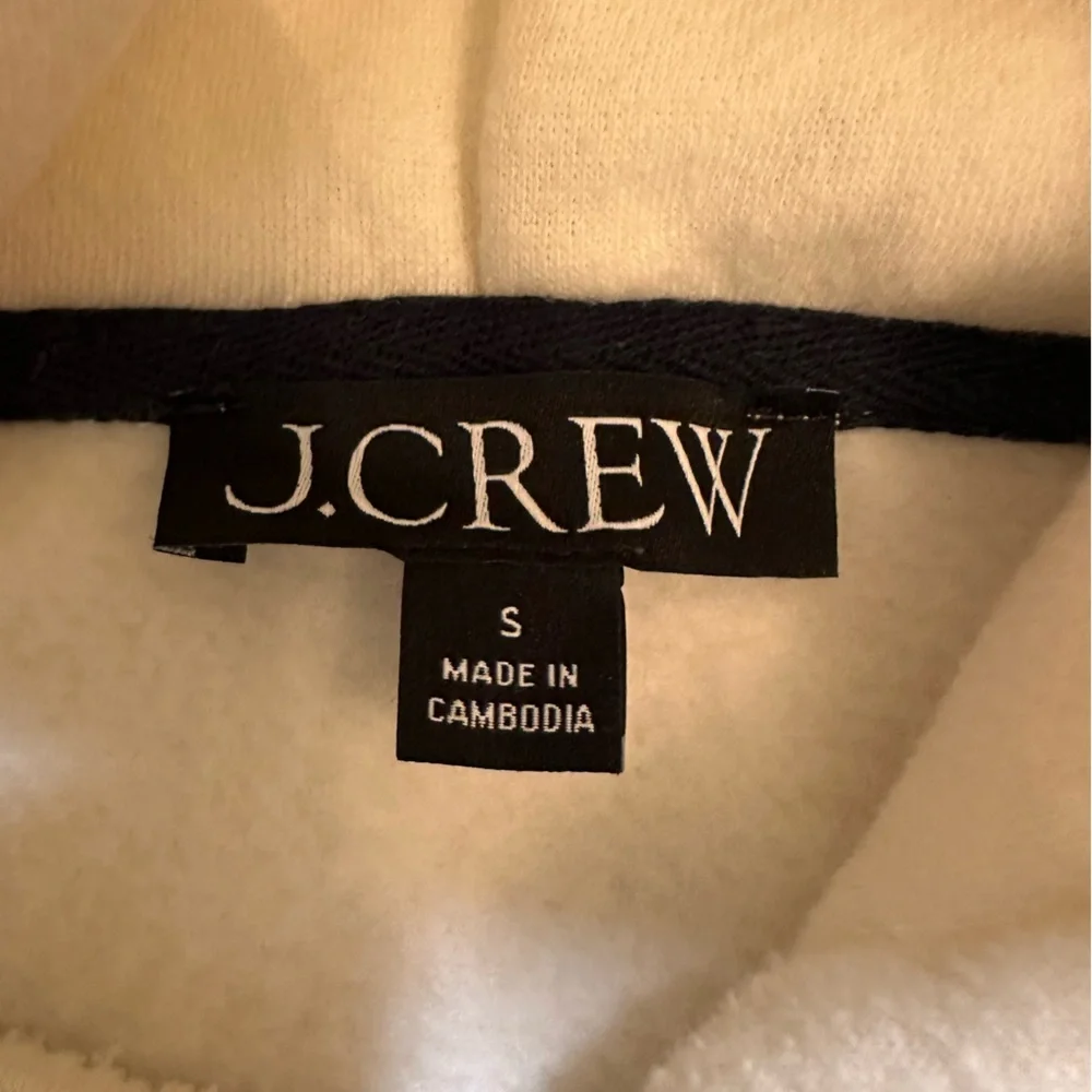 J.Crew women's cropped cream hoodie.Size Small